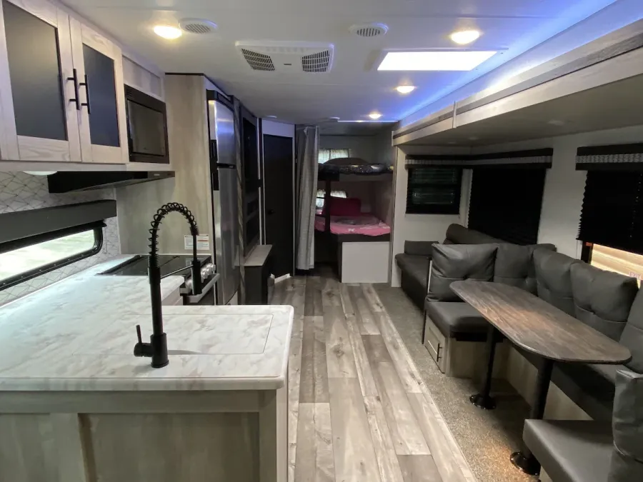 If you decide to go with the camper, here is what inside looks like.