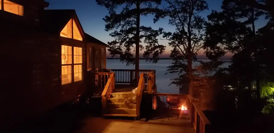 Grilling on the Toledo Bend Lakefront at our Cabin is a blast